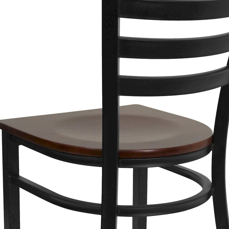 Ladder Back Metal Restaurant Chair - 16.5W x 17D x 32.25H - 16.5W x 17D x 32.25H