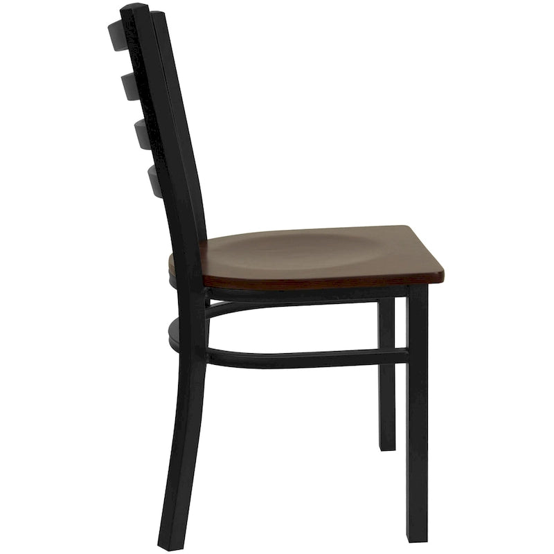 Ladder Back Metal Restaurant Chair - 16.5W x 17D x 32.25H - 16.5W x 17D x 32.25H
