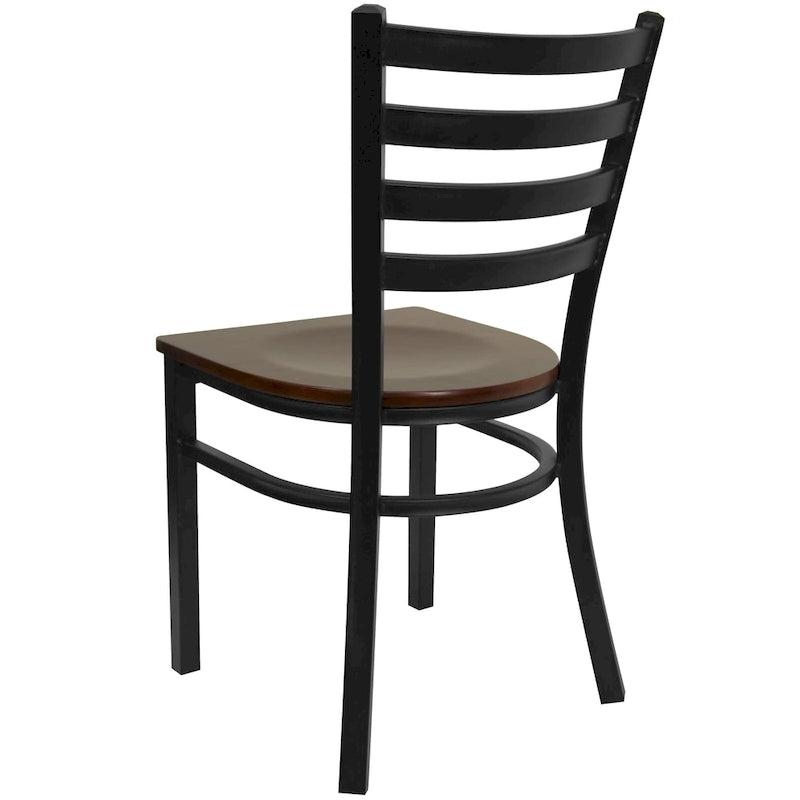 Ladder Back Metal Restaurant Chair - 16.5W x 17D x 32.25H - 16.5W x 17D x 32.25H