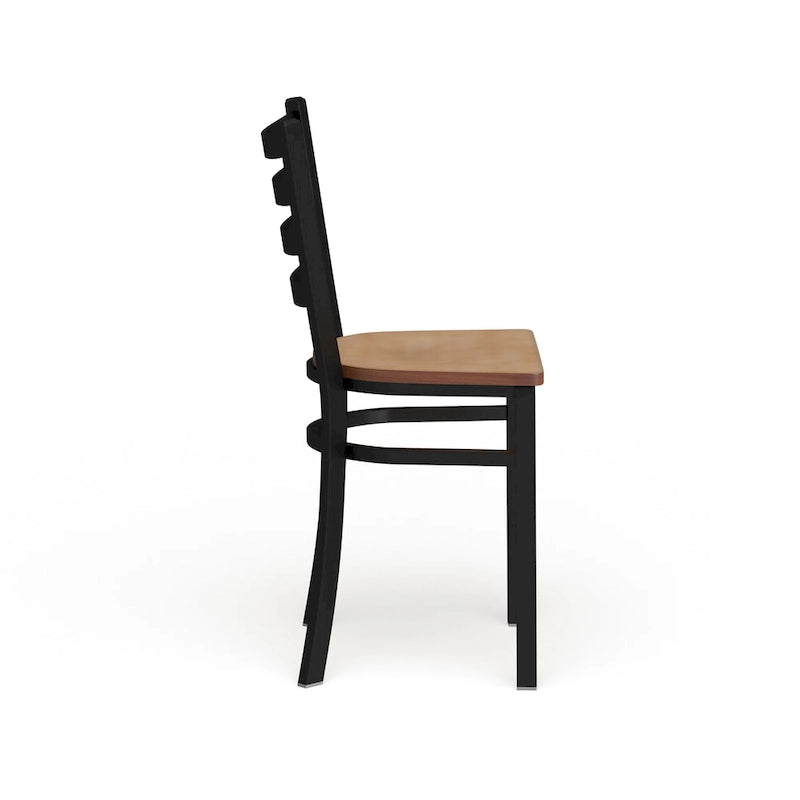 Ladder Back Metal Restaurant Chair - 16.5W x 17D x 32.25H - 16.5W x 17D x 32.25H