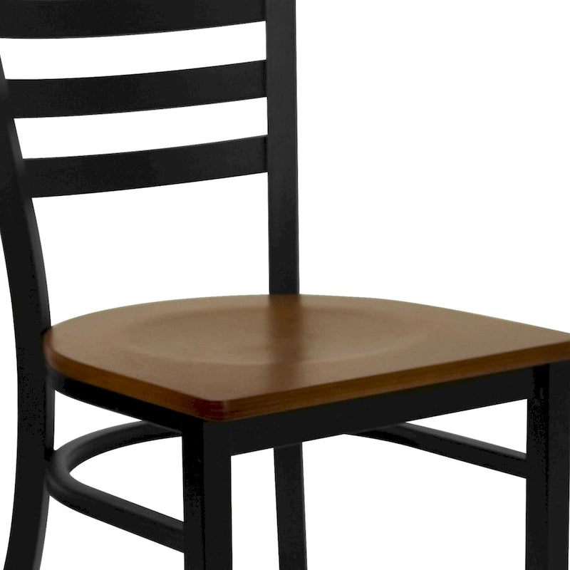 Ladder Back Metal Restaurant Chair - 16.5W x 17D x 32.25H - 16.5W x 17D x 32.25H