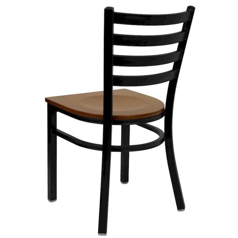 Ladder Back Metal Restaurant Chair - 16.5W x 17D x 32.25H - 16.5W x 17D x 32.25H