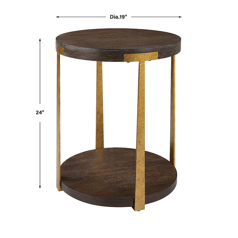 Runder Beistelltisch aus Holz - 19 W X 24 H X 19 D (in)