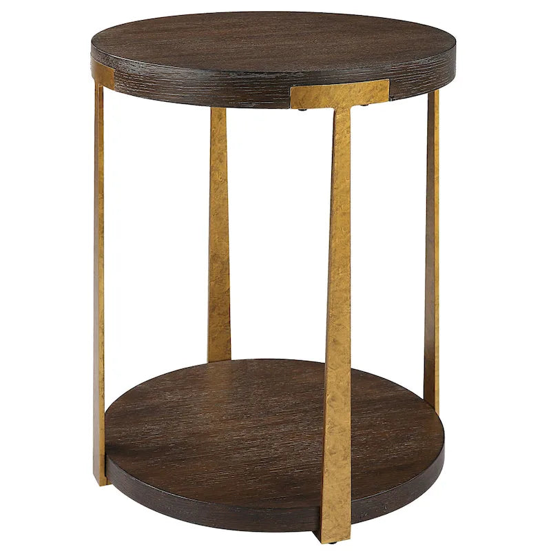 Runder Beistelltisch aus Holz - 19 W X 24 H X 19 D (in)