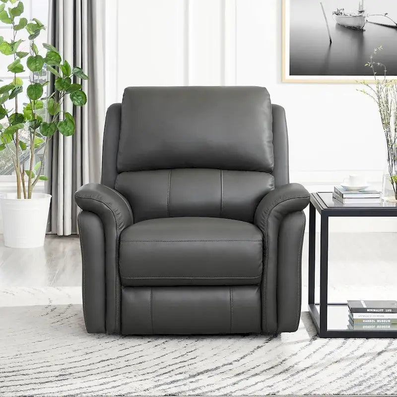 Canapé, causeuse et fauteuil inclinables électriques Zero Gravity avec appuie-tête et revêtement en cuir pleine fleur