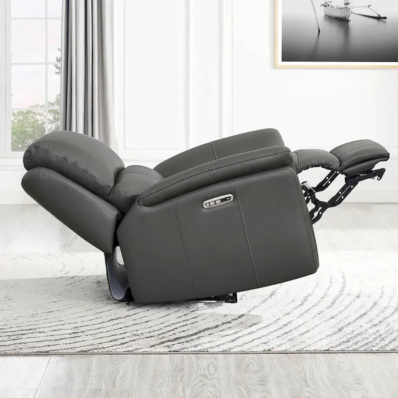 Canapé, causeuse et fauteuil inclinables électriques Zero Gravity avec appuie-tête et revêtement en cuir pleine fleur