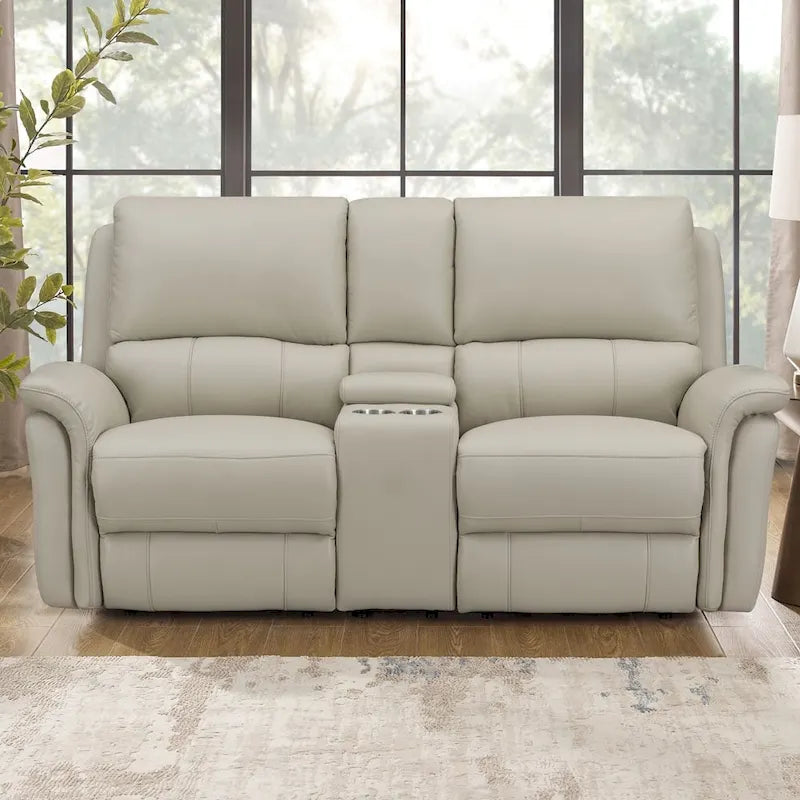 Canapé, causeuse et fauteuil inclinables électriques Zero Gravity avec appuie-tête et revêtement en cuir pleine fleur