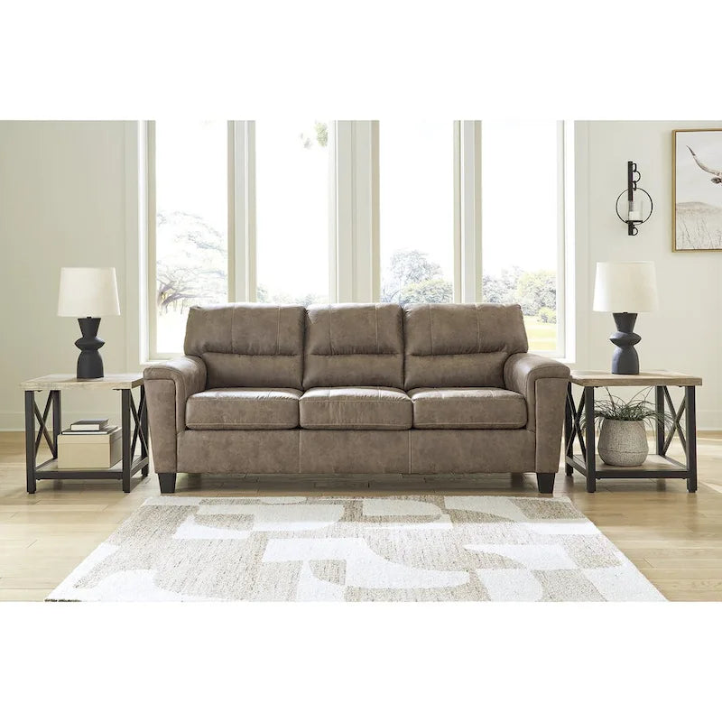 Signature Design by Ashley Navi Brown/Beige Sofa - 89W x 38D x 39H