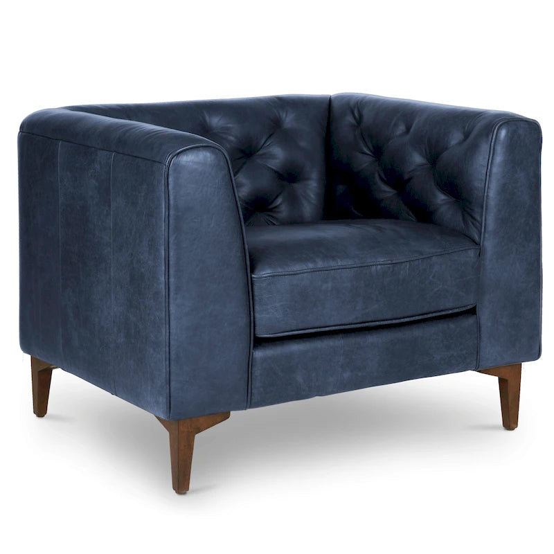 Lounge-Sessel - Vollnarbiges echtes italienisches Leder