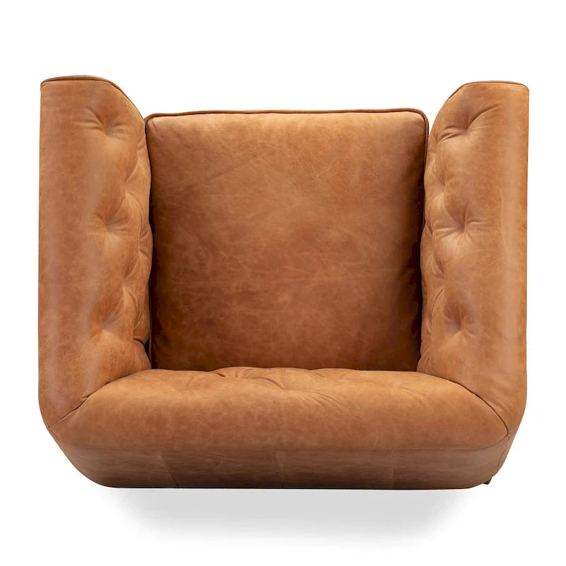Lounge-Sessel - Vollnarbiges echtes italienisches Leder
