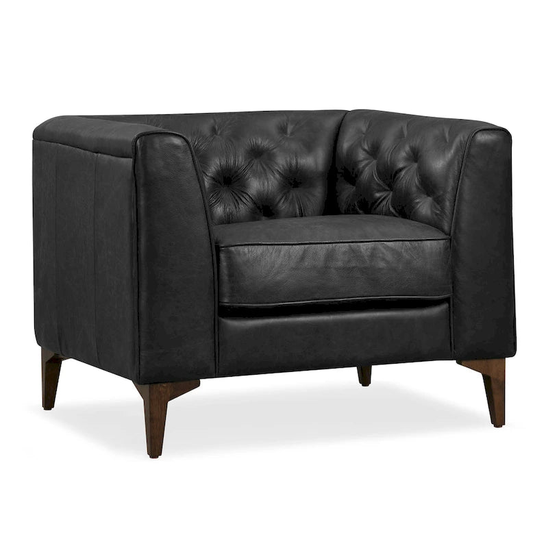 Lounge-Sessel - Vollnarbiges echtes italienisches Leder
