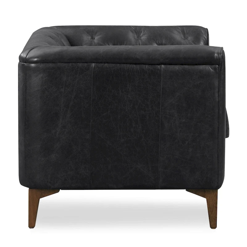 Lounge-Sessel - Vollnarbiges echtes italienisches Leder