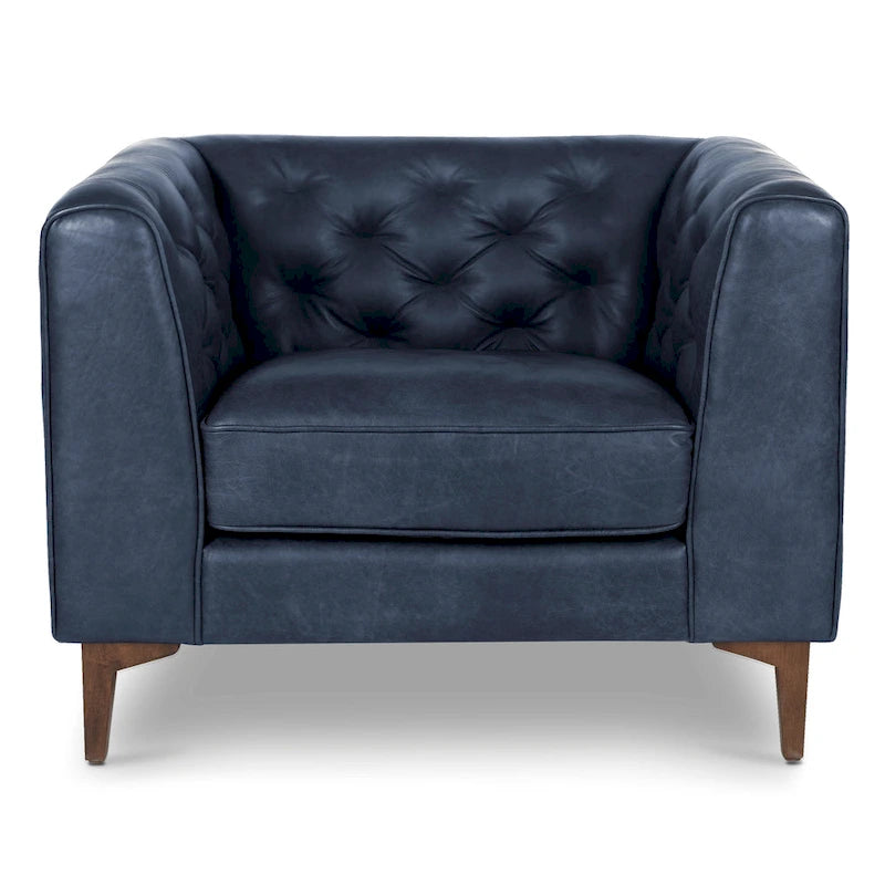 Lounge-Sessel - Vollnarbiges echtes italienisches Leder