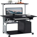 Počítačový stůl se 3 policemi a policí na tiskárnu
