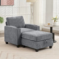 Chenille-Einzelschlafsofa mit abnehmbarem Hocker